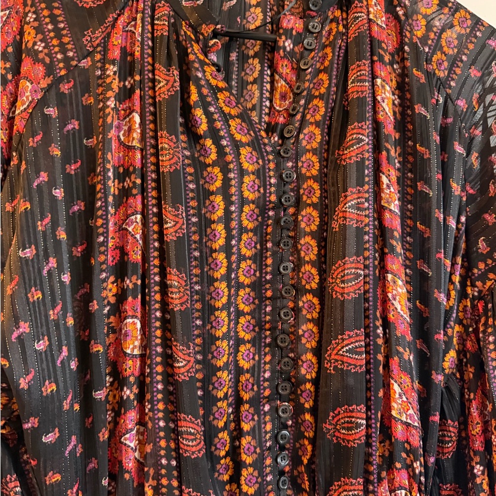 Zara Black and Red Patterned Mini Dress